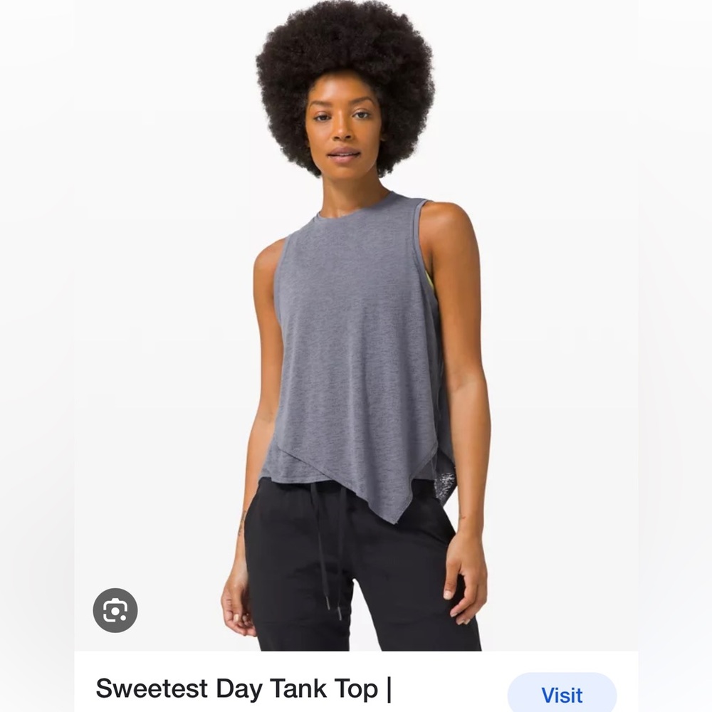Lululemon Sweetest Day Layered Tank Top size 0 gray